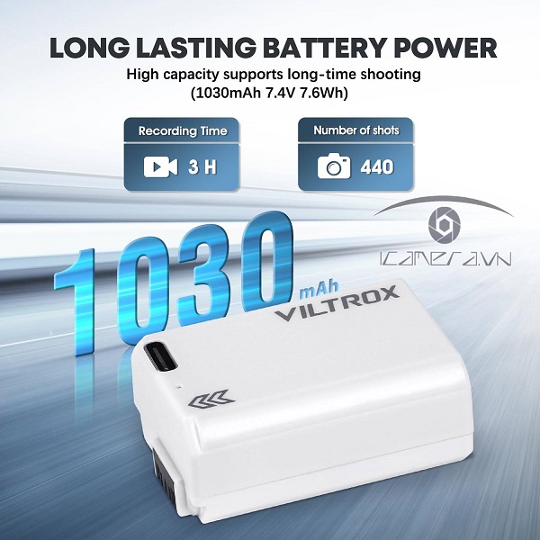 Pin Viltrox NP-FW50 tích hợp cổng sạc Type-C