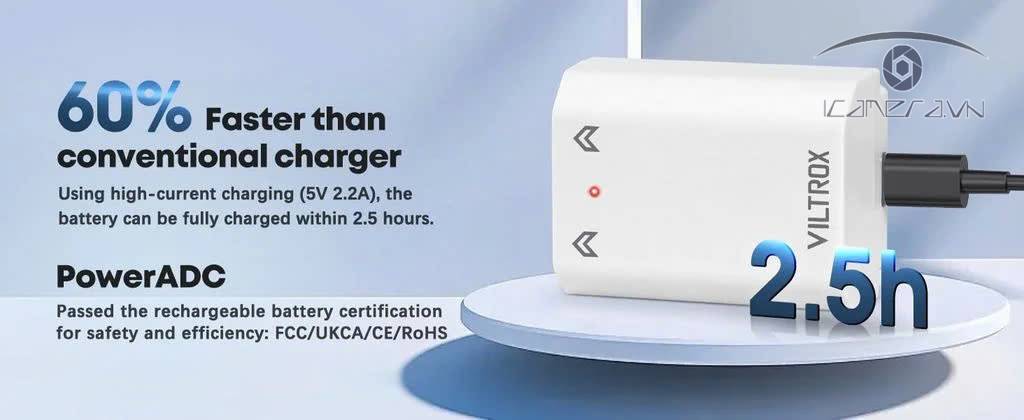 Pin Viltrox NP-FZ100 tích hợp cổng sạc Type-C