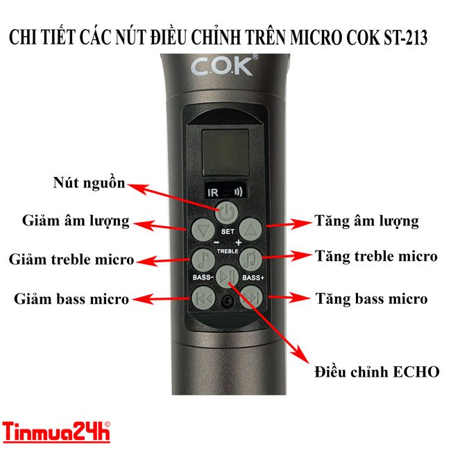 các nút Micro Không Dây Cok St-213