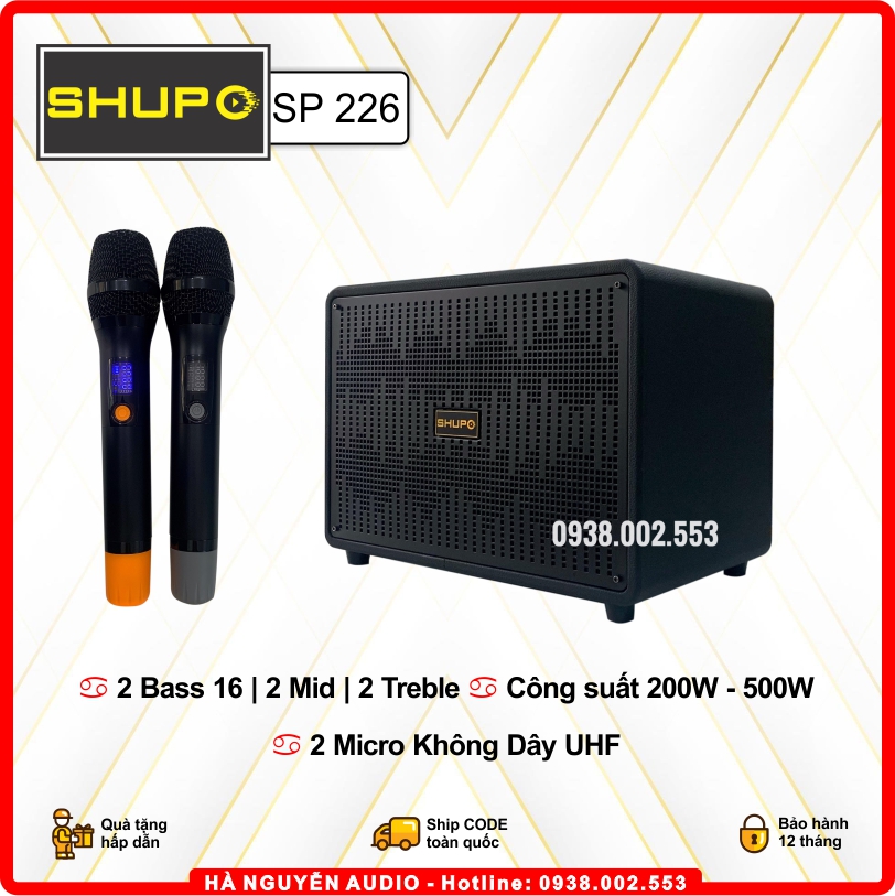 Cấu hình loa karaoke xách tay SHUPO SP 226