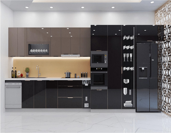 Báo giá tủ bếp inox cánh kính