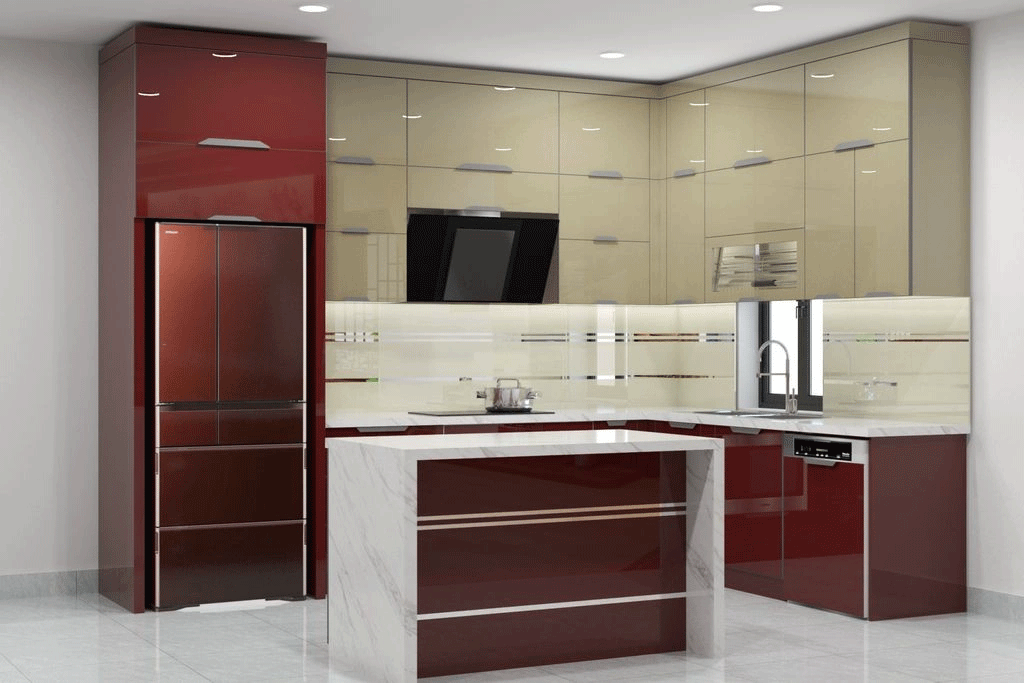 tủ bếp kính đẹp