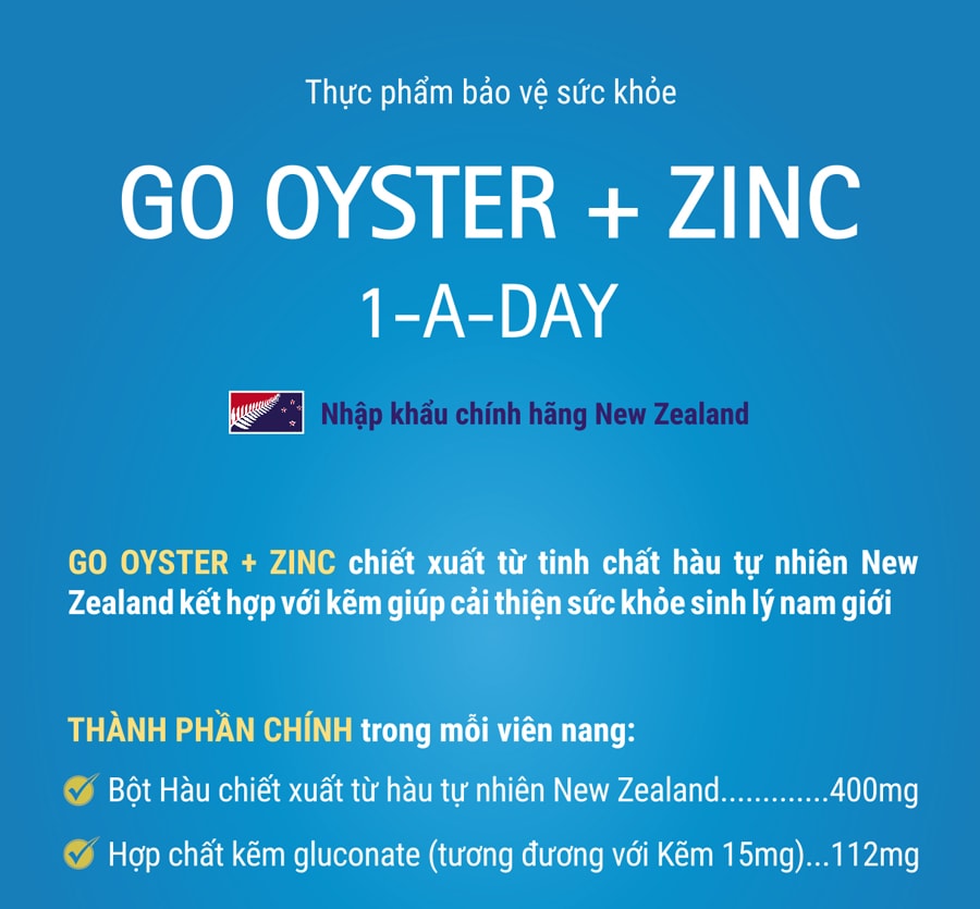 Tinh chất hàu New Zealand GO Oyster Plus Zinc