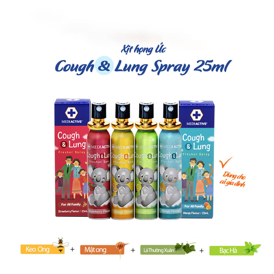 Xịt họng kháng khuẩn Úc Cough & Lung Spray 25ml