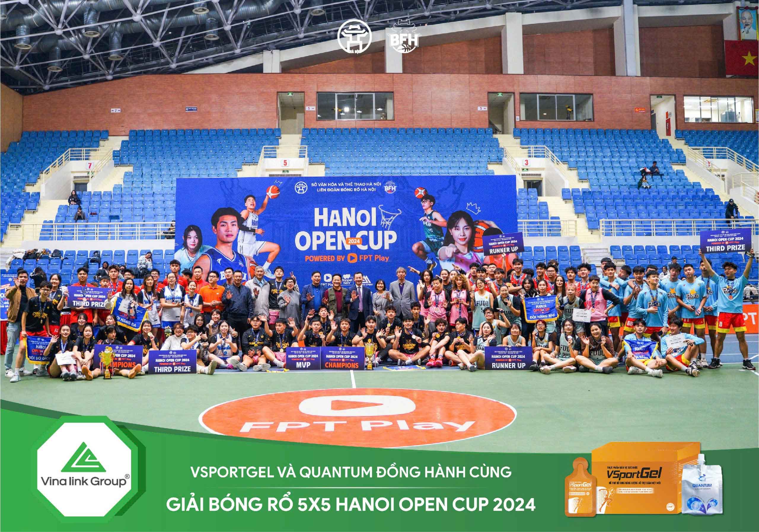 Giải Bóng rổ 5x5 Hà Nội mở rộng năm 2024 do Vinalink Group tài trợ quy tụ 16 đội bóng nam và 6 đội bóng nữ trên địa bàn Hà Nội