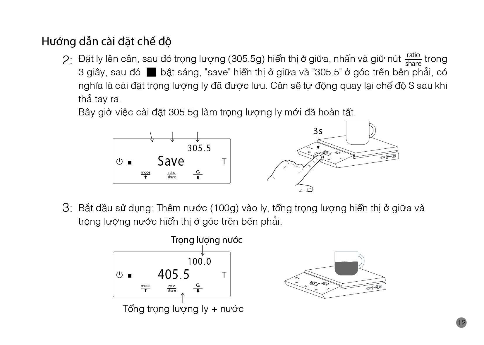 Hướng dẫn sử dụng cân Felicita Parallel+