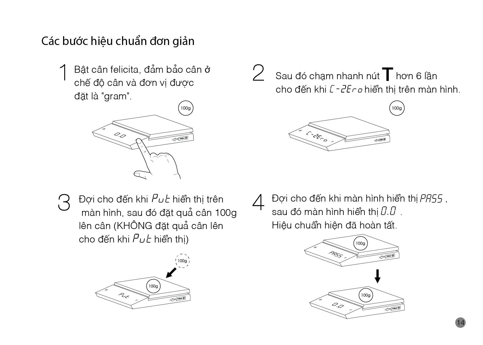 Hướng dẫn sử dụng cân Felicita Parallel+