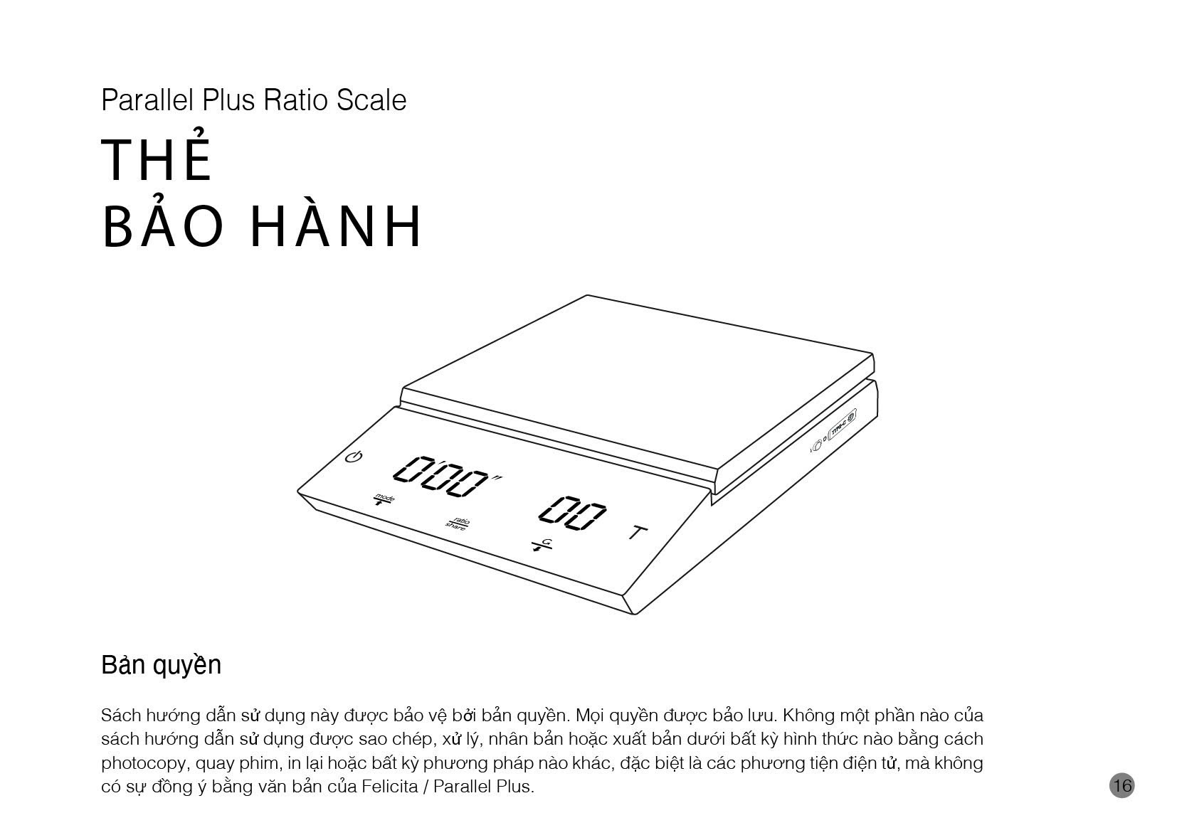 Hướng dẫn sử dụng cân Felicita Parallel+