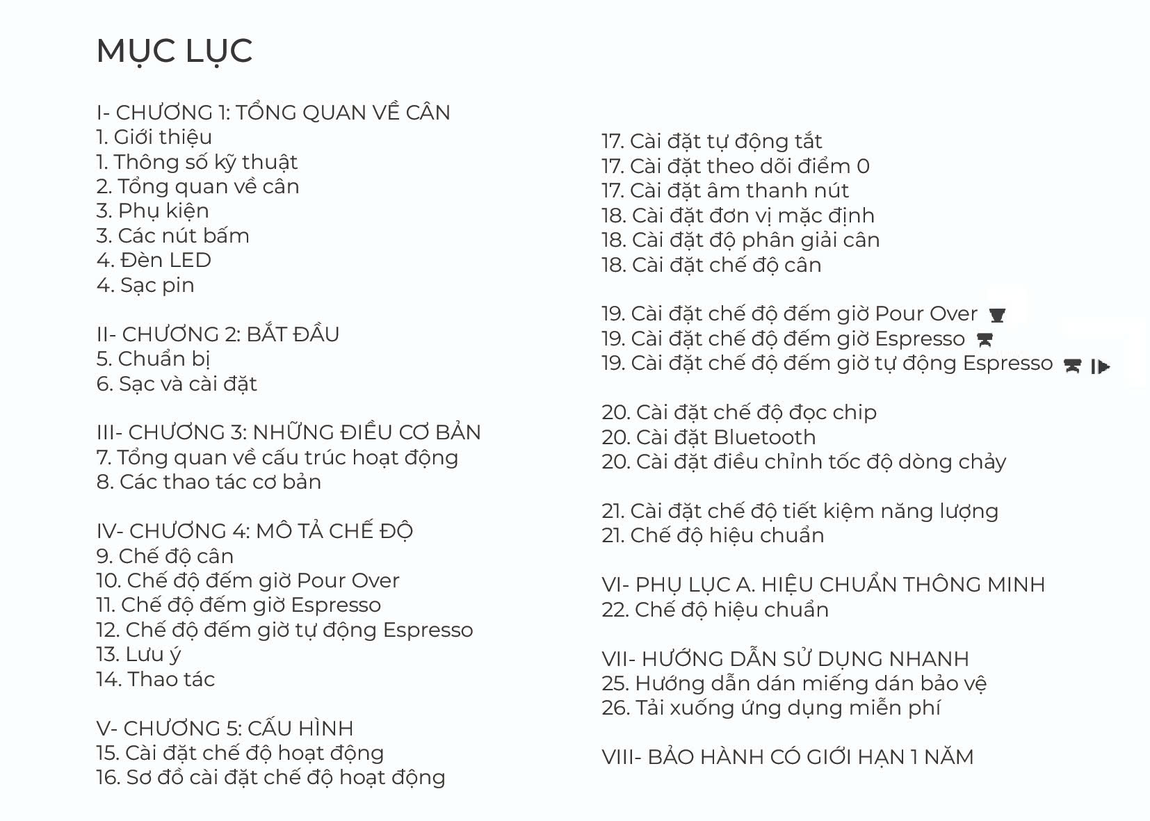Hướng dẫn sử dụng cân Felicita Arc