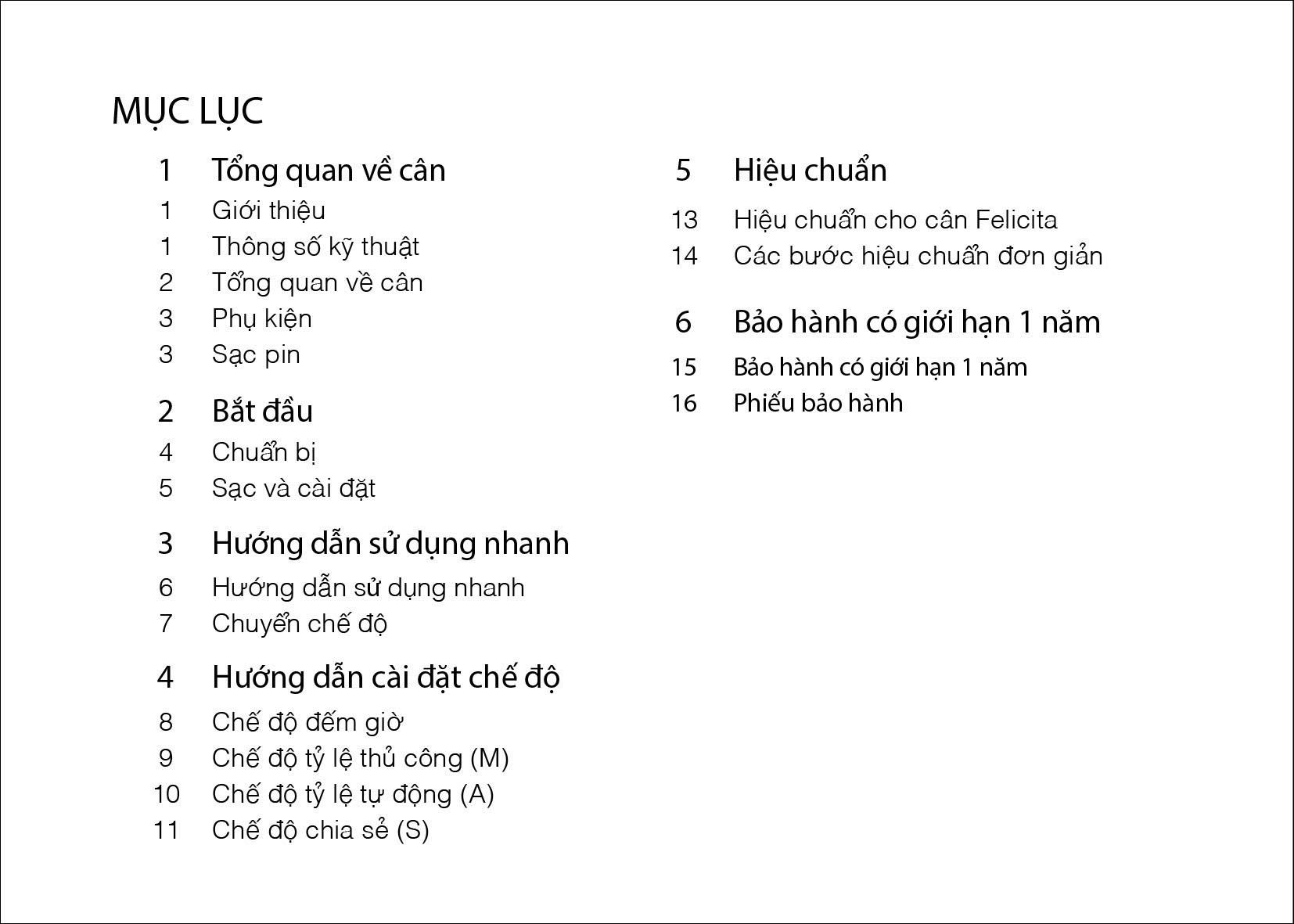 Hướng dẫn sử dụng cân Felicita Parallel+