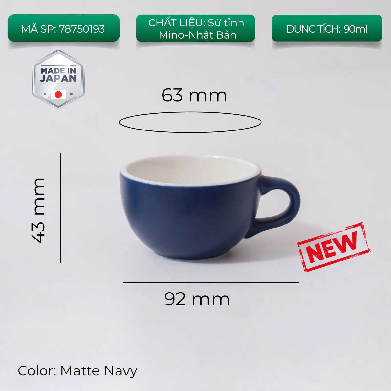 New 2024 Ly sứ Origami Espresso Bowl 90ml uống trà cà phê - ảnh 6