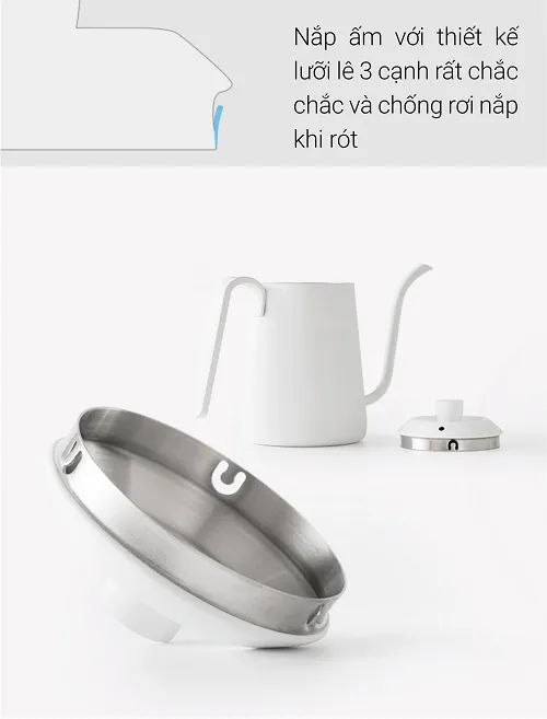 Ấm rót pour over cà phê cổ ngỗng 600ml Cafede Kona, ấm rót nước cổ ngỗng - ảnh 11