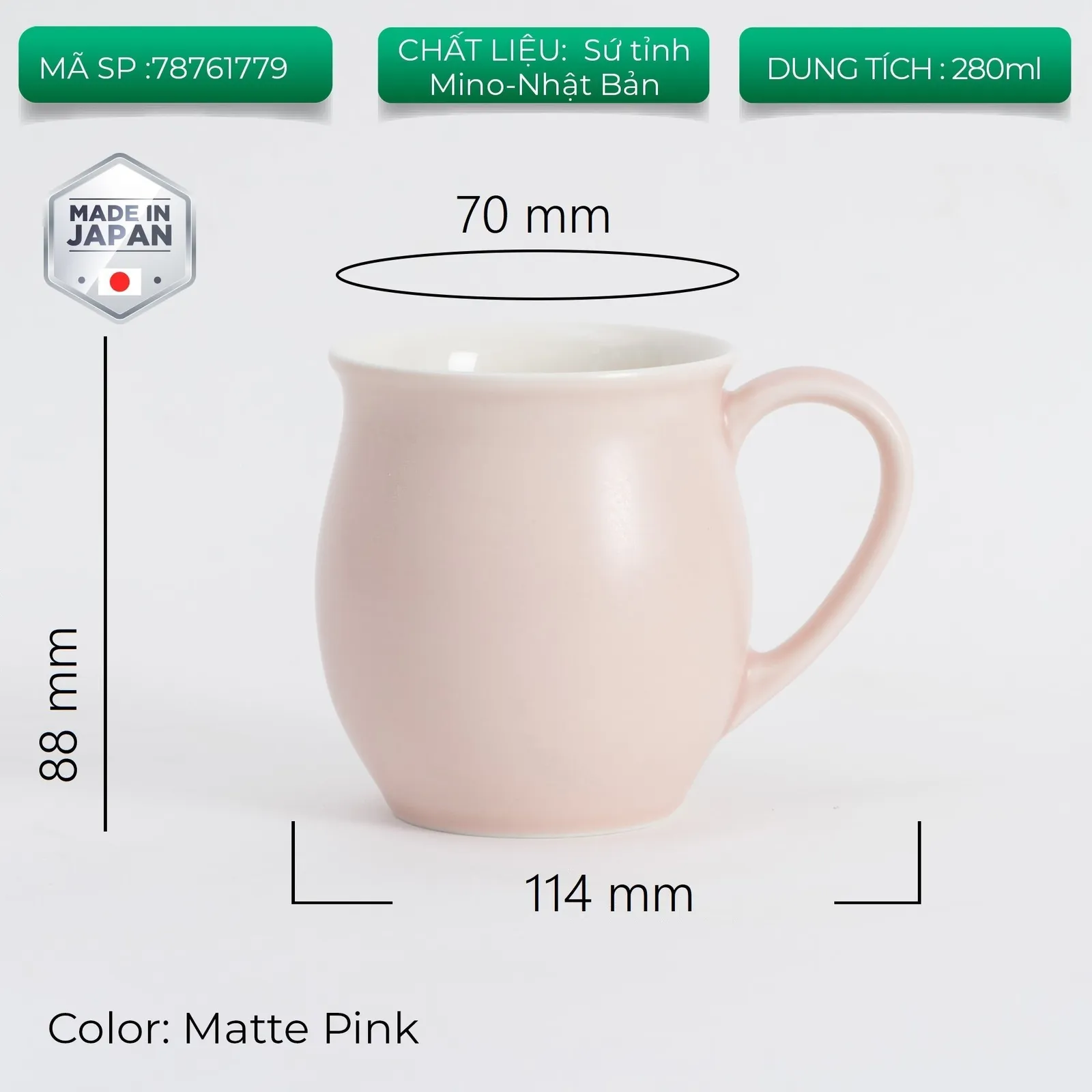 Ly sứ uống trà cà phê Origami Pinot Aroma Mug 280ml - ảnh 12