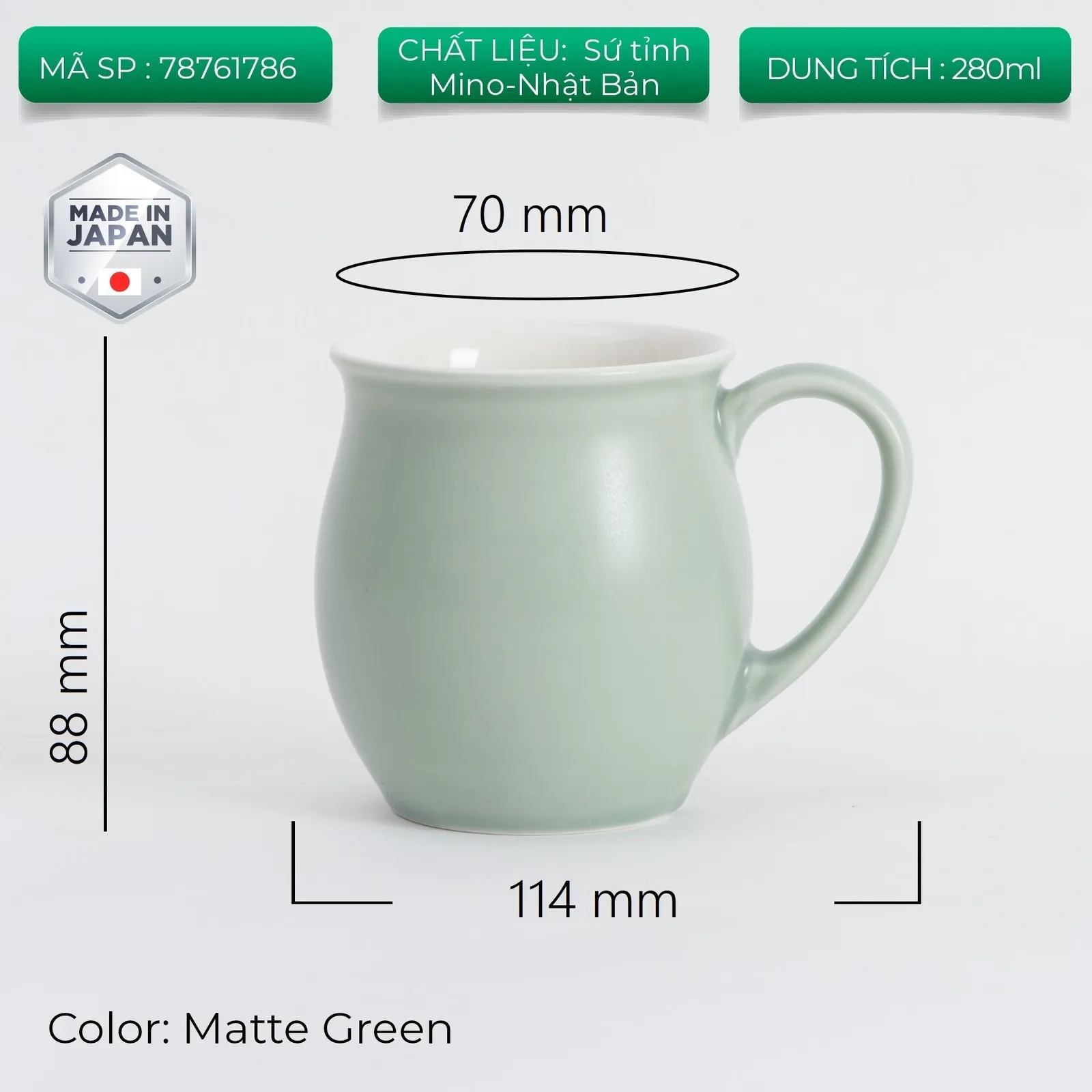 Ly sứ uống trà cà phê Origami Pinot Aroma Mug 280ml - ảnh 13