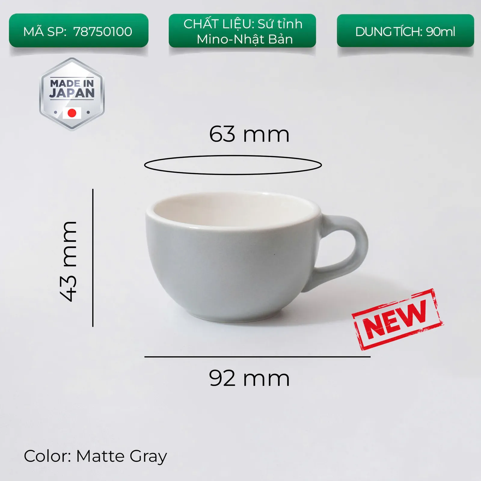 New 2024 Ly sứ Origami Espresso Bowl 90ml uống trà cà phê - ảnh 13