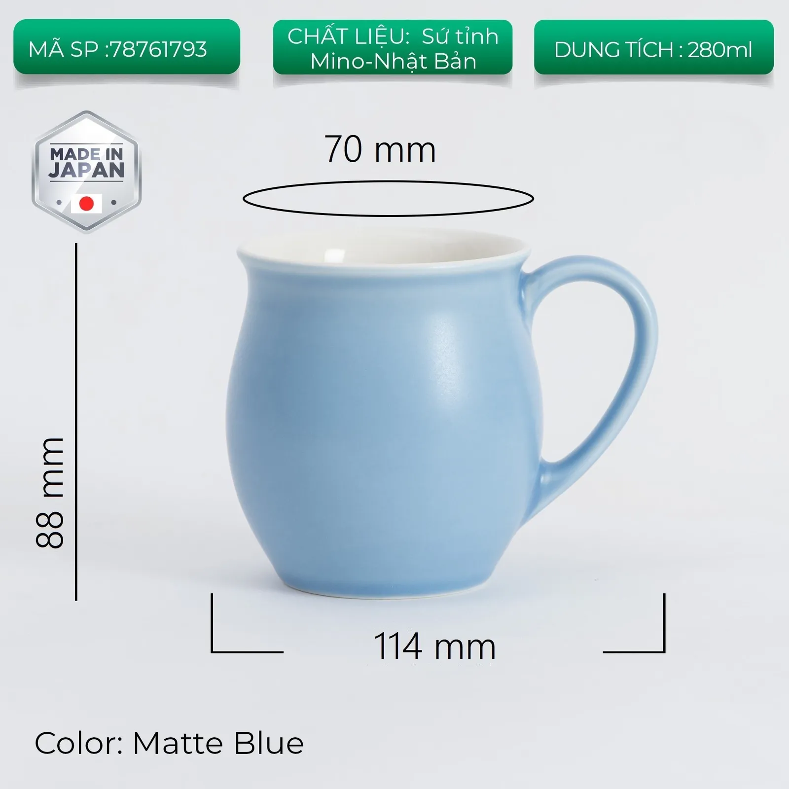 Ly sứ uống trà cà phê Origami Pinot Aroma Mug 280ml - ảnh 14