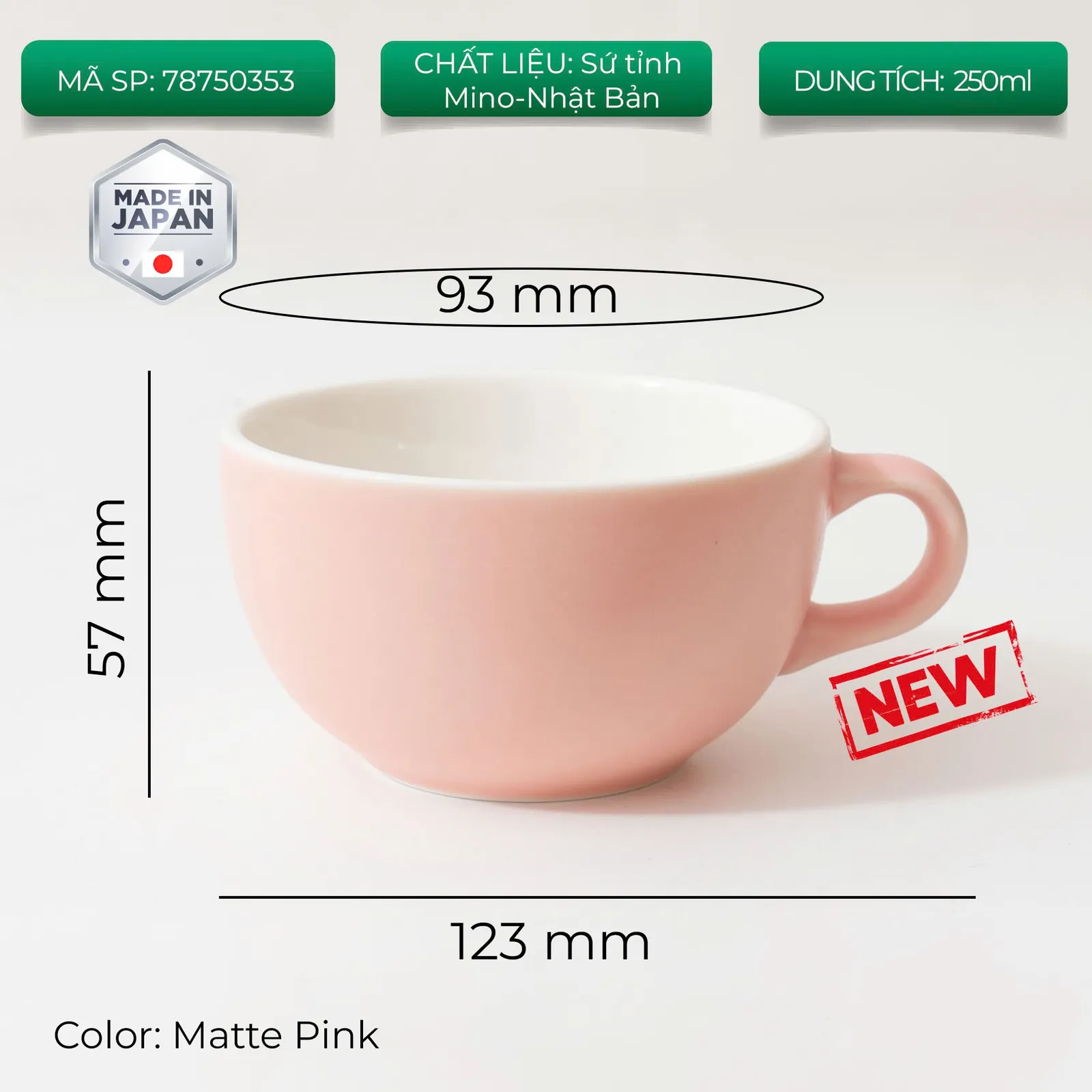 New 2024 Ly sứ Origami Latte Bowl 250ml uống trà cà phê - ảnh 15