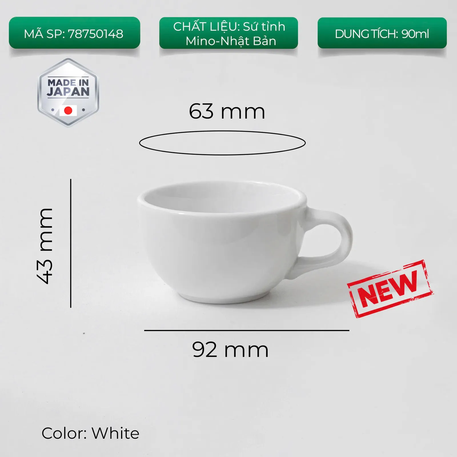 New 2024 Ly sứ Origami Espresso Bowl 90ml uống trà cà phê - ảnh 15
