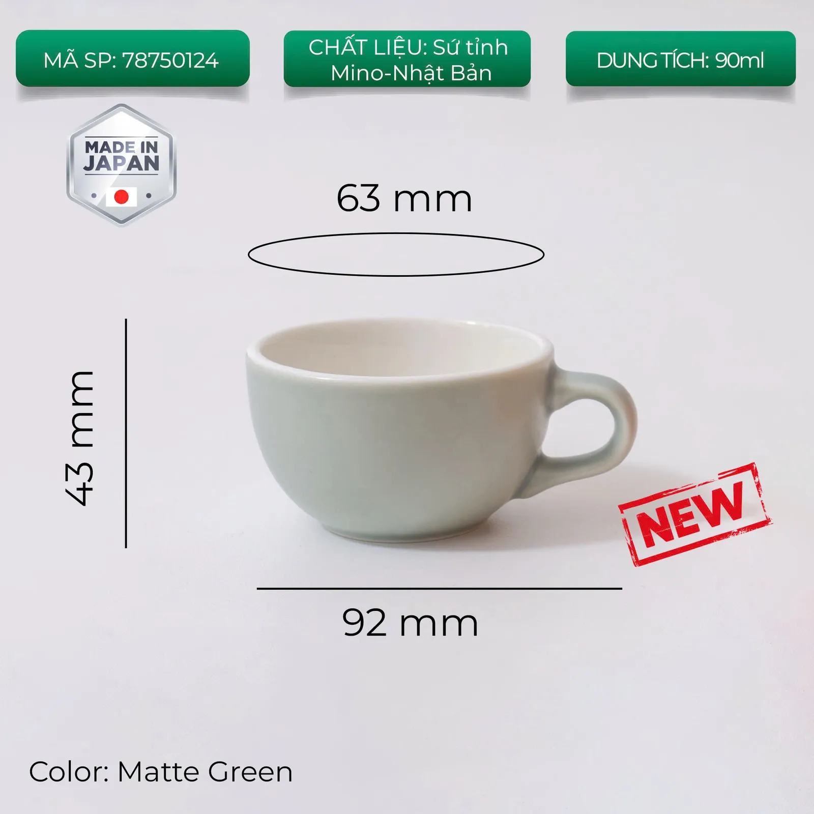New 2024 Ly sứ Origami Espresso Bowl 90ml uống trà cà phê - ảnh 17
