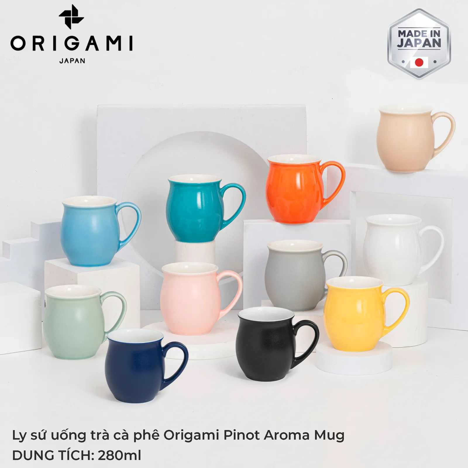 Ly sứ uống trà cà phê Origami Pinot Aroma Mug 280ml - ảnh 3