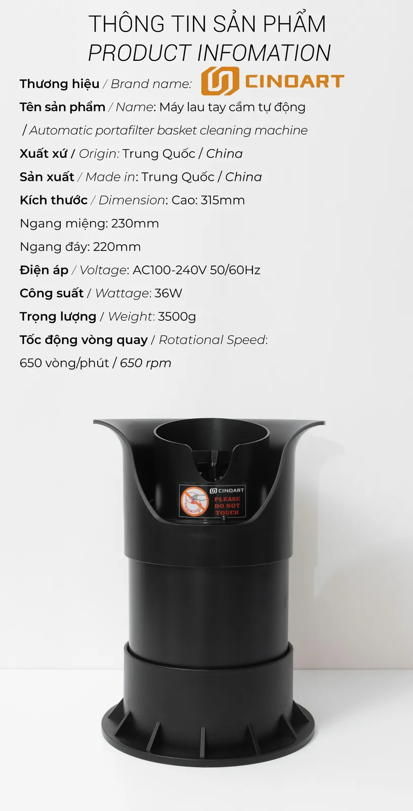 Máy vệ sinh tay cầm espresso tự động Automatic Protafilter Cleaner - ảnh 2