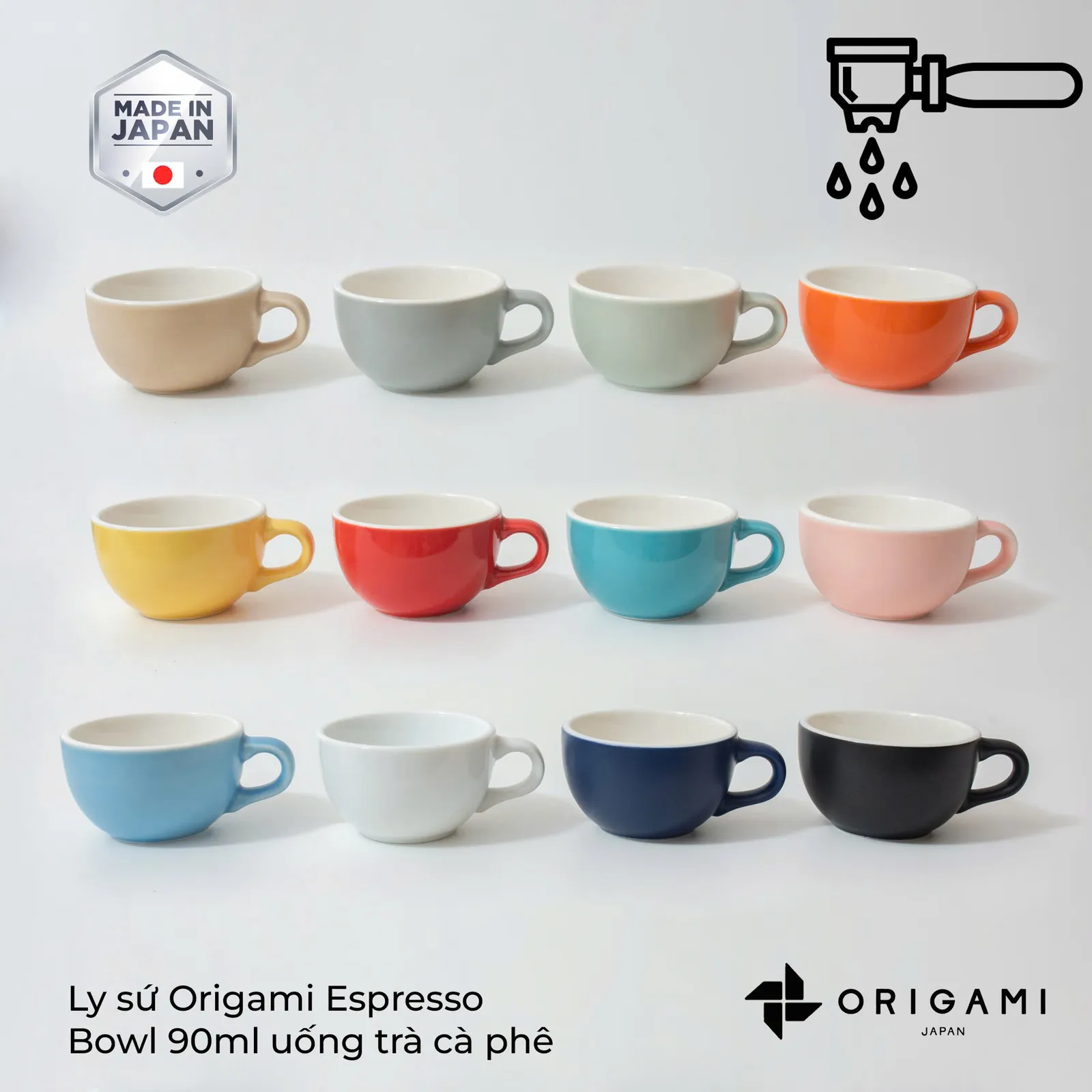 New 2024 Ly sứ Origami Espresso Bowl 90ml uống trà cà phê - ảnh 3