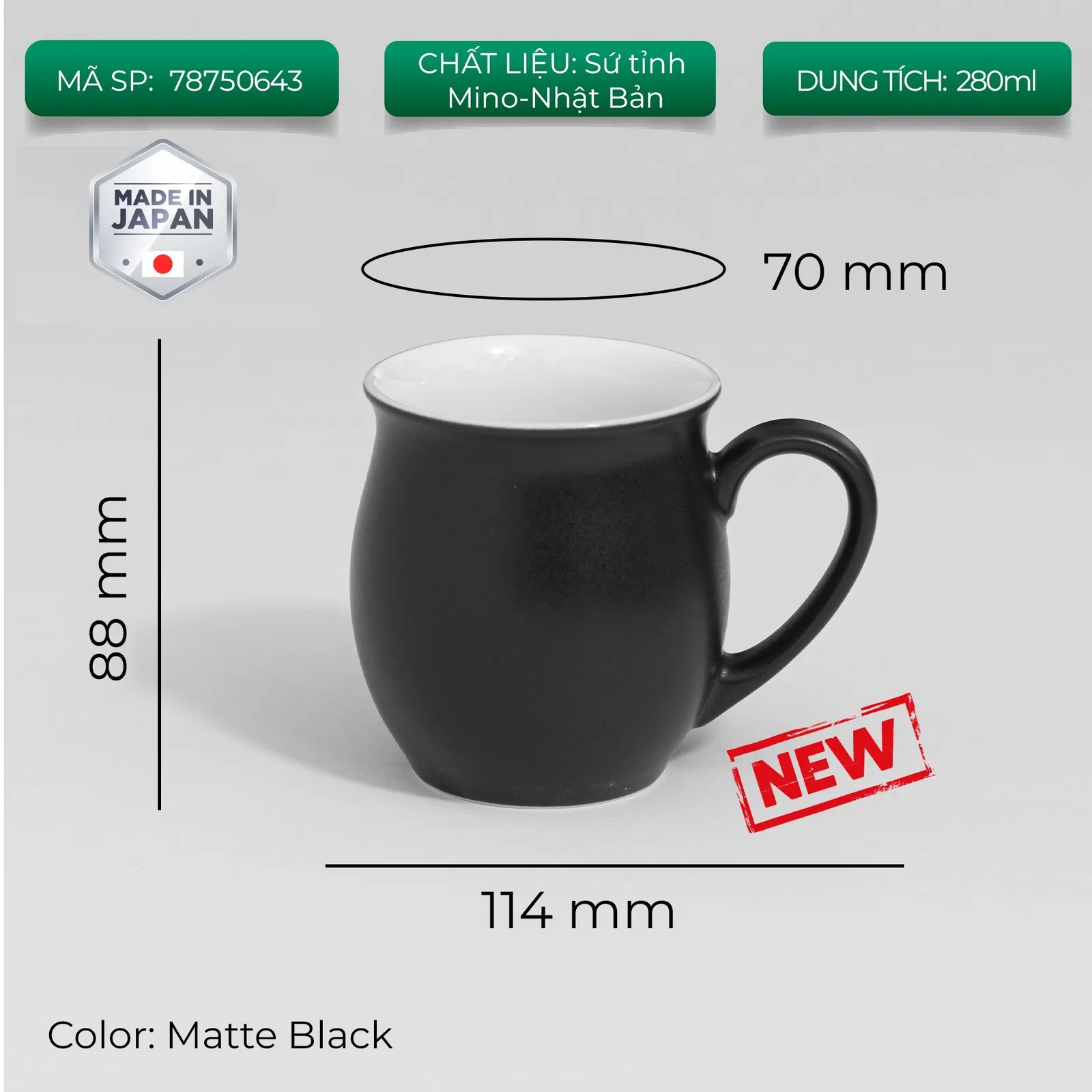 Ly sứ uống trà cà phê Origami Pinot Aroma Mug 280ml - ảnh 4