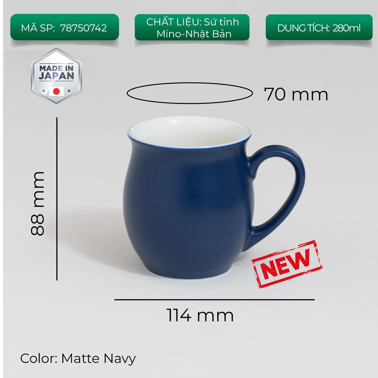 Ly sứ uống trà cà phê Origami Pinot Aroma Mug 280ml - ảnh 5