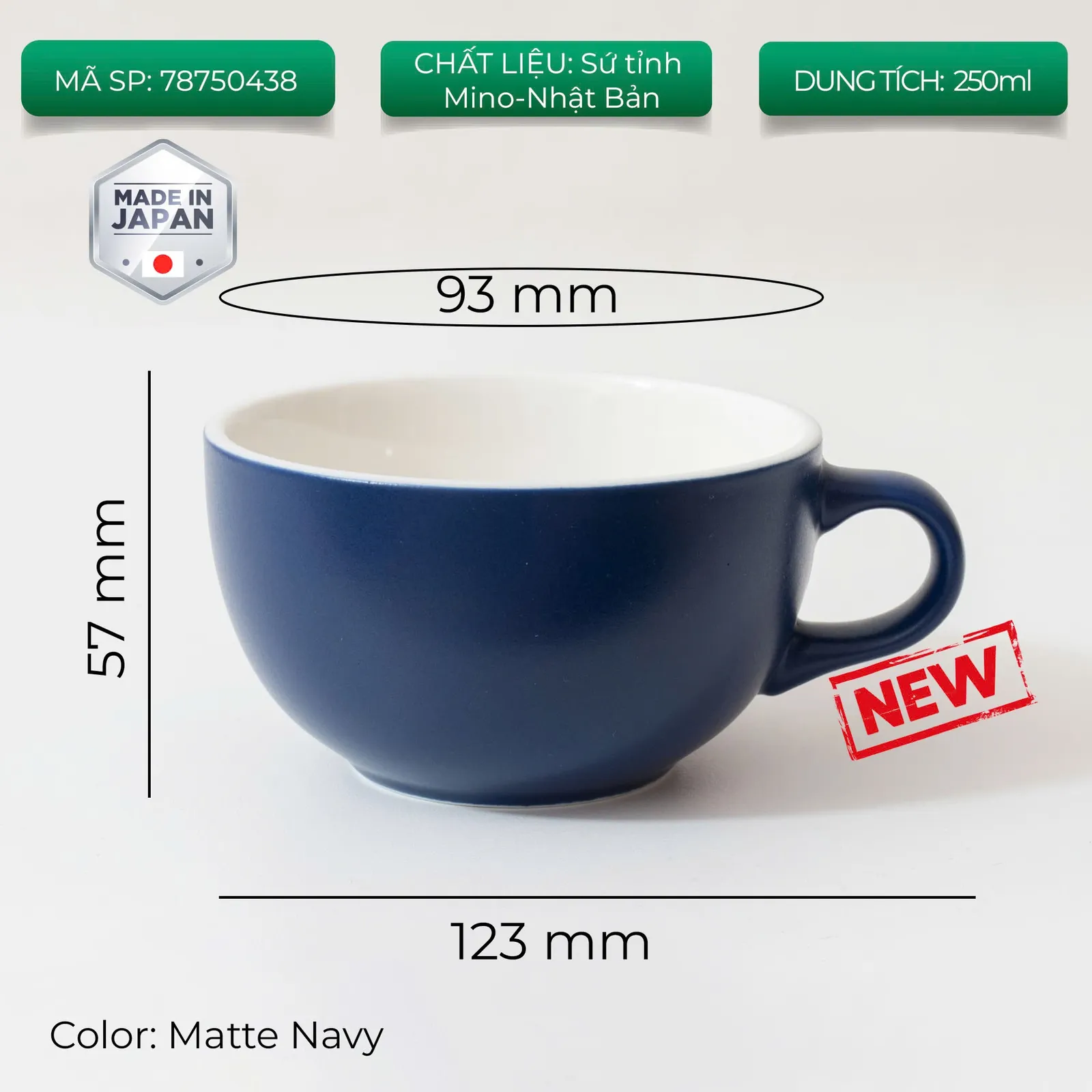 New 2024 Ly sứ Origami Latte Bowl 250ml uống trà cà phê - ảnh 4