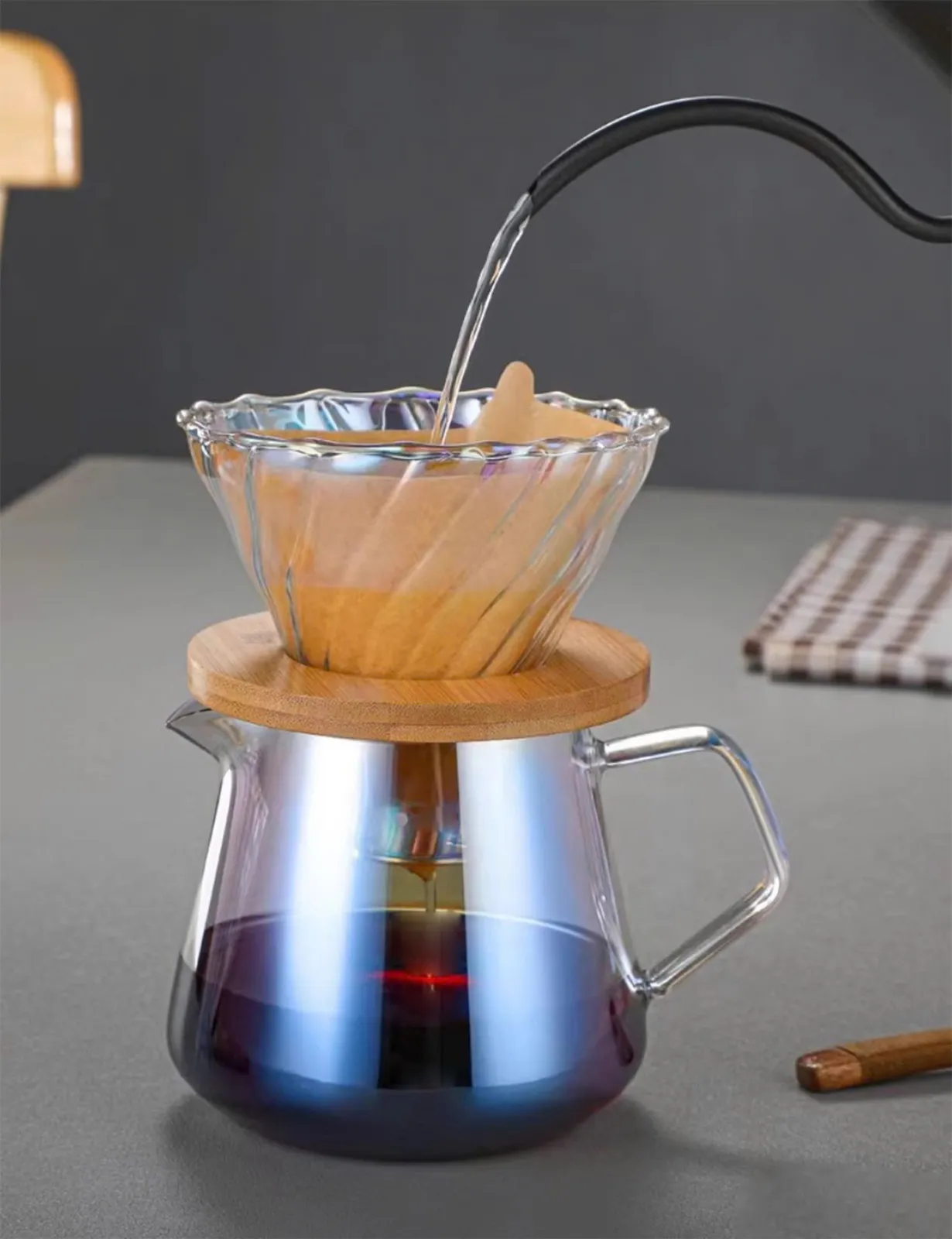 Bình thủy tinh chịu nhiệt pha cafe cà phê AKIRAKOKI không nắp - ảnh 6