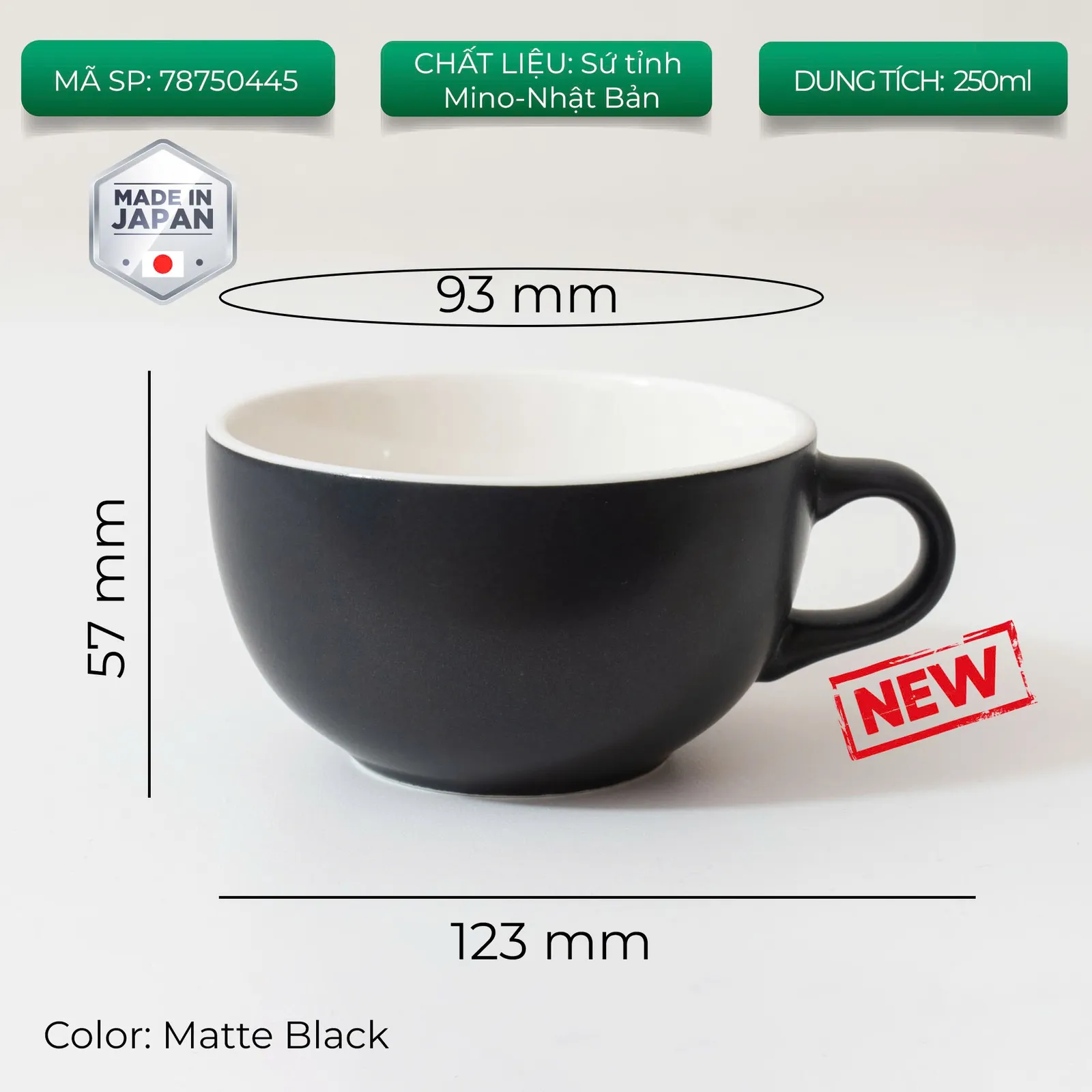 New 2024 Ly sứ Origami Latte Bowl 250ml uống trà cà phê - ảnh 5