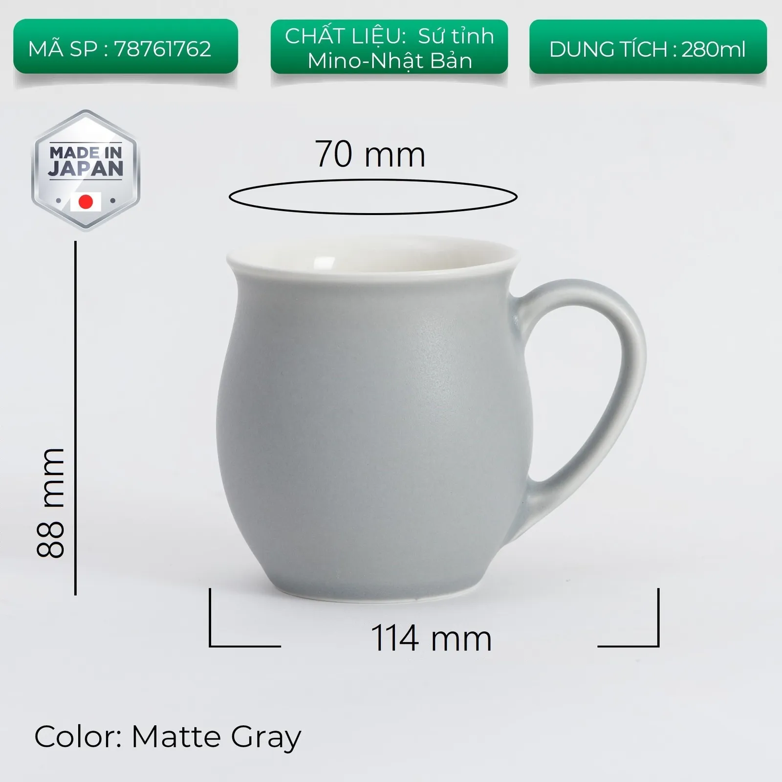 Ly sứ uống trà cà phê Origami Pinot Aroma Mug 280ml - ảnh 7