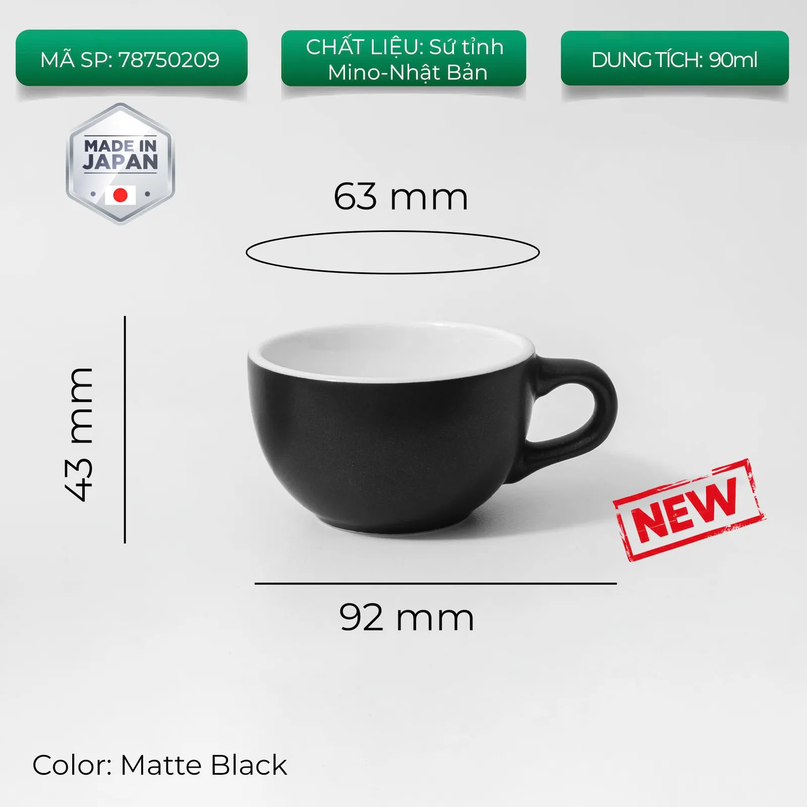 New 2024 Ly sứ Origami Espresso Bowl 90ml uống trà cà phê - ảnh 7