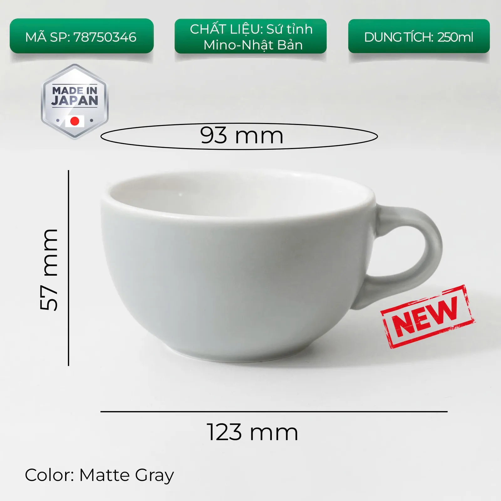 New 2024 Ly sứ Origami Latte Bowl 250ml uống trà cà phê - ảnh 6