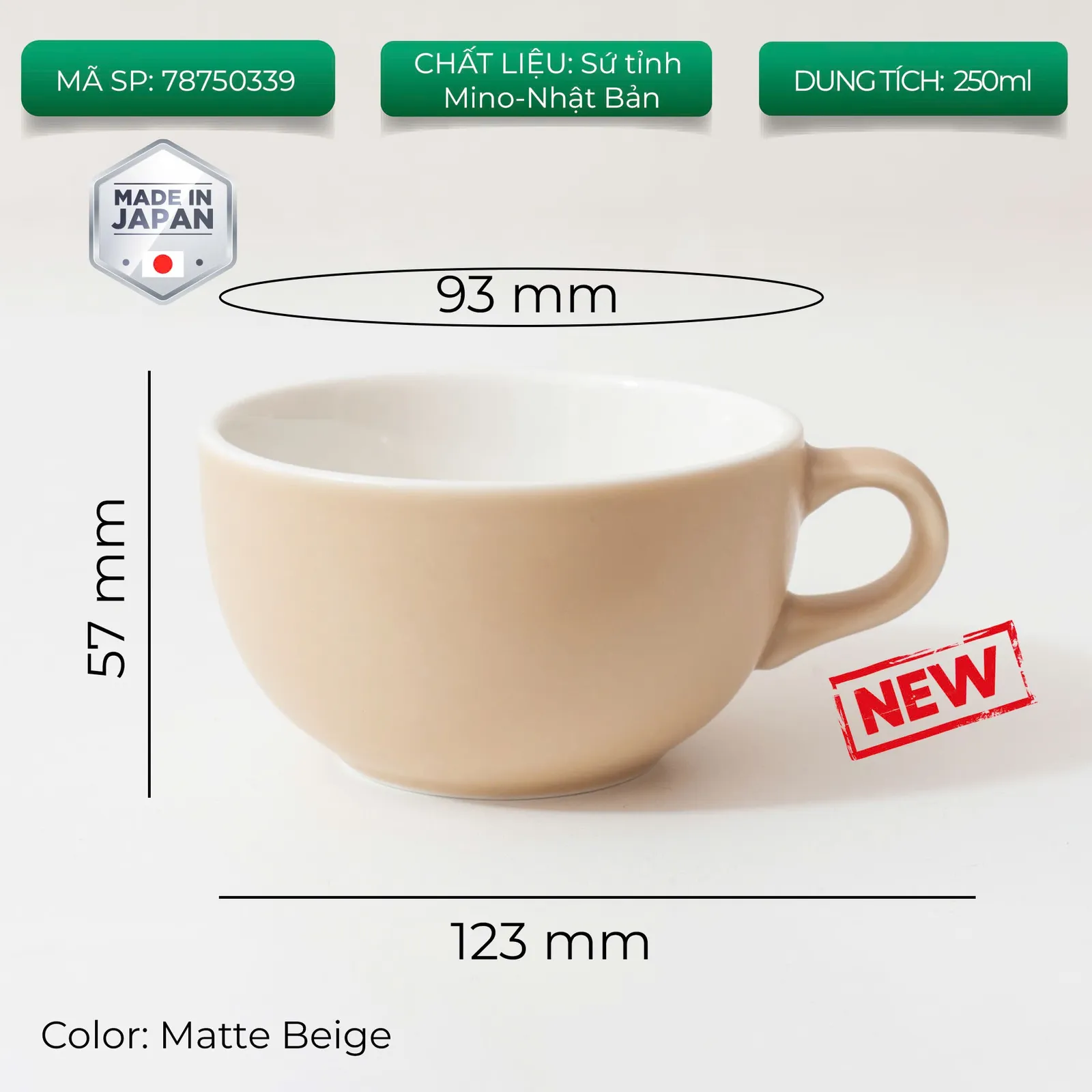 New 2024 Ly sứ Origami Latte Bowl 250ml uống trà cà phê - ảnh 7