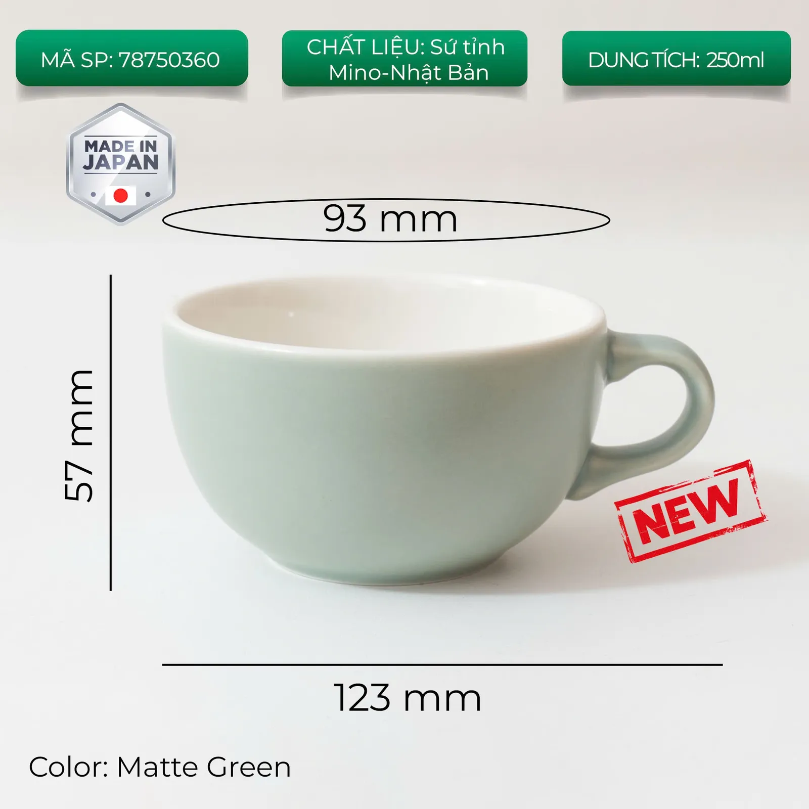 New 2024 Ly sứ Origami Latte Bowl 250ml uống trà cà phê - ảnh 8