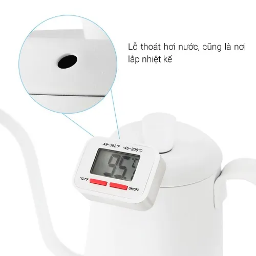 Ấm rót pour over cà phê cổ ngỗng 600ml Cafede Kona, ấm rót nước cổ ngỗng - ảnh 9