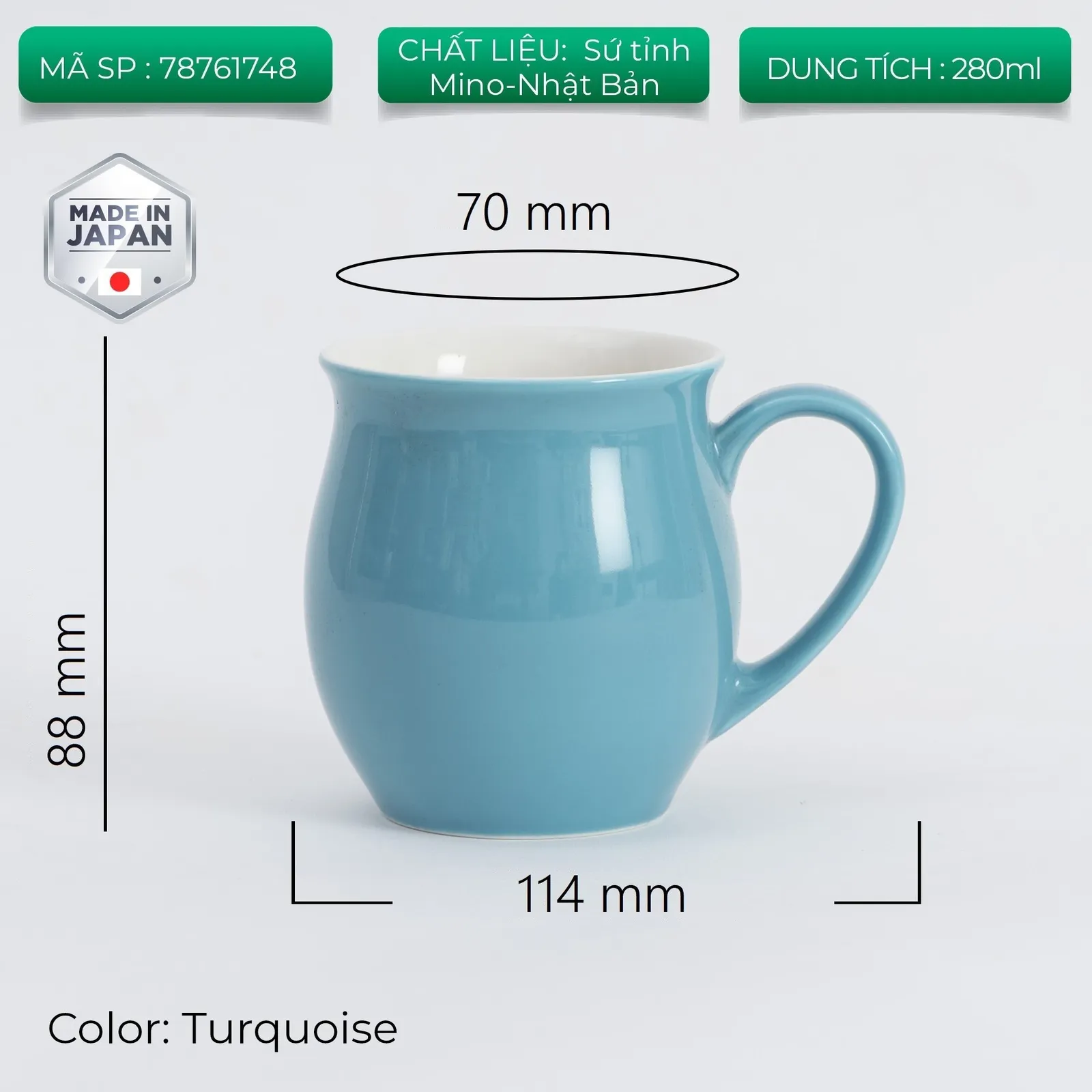 Ly sứ uống trà cà phê Origami Pinot Aroma Mug 280ml - ảnh 11