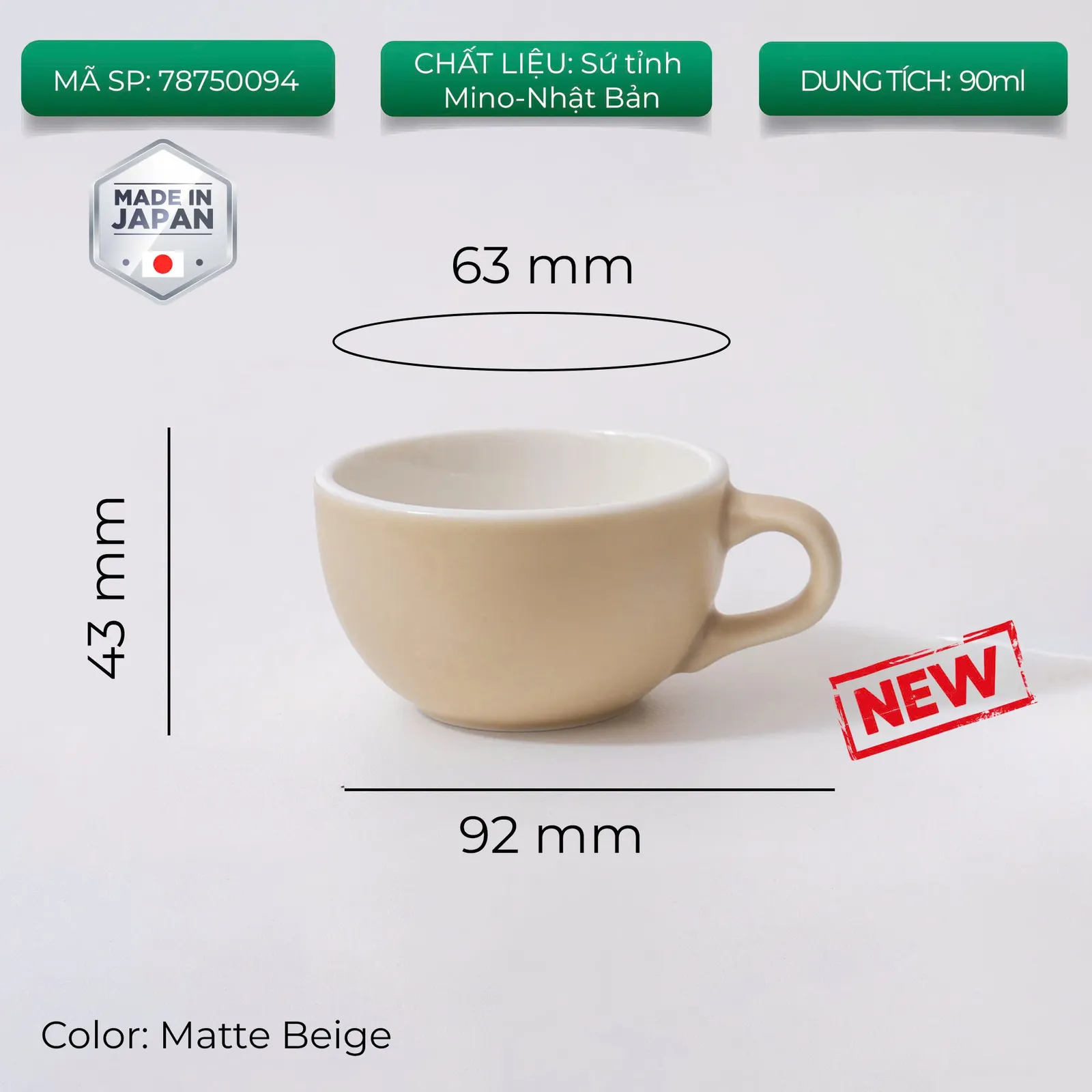 New 2024 Ly sứ Origami Espresso Bowl 90ml uống trà cà phê - ảnh 10