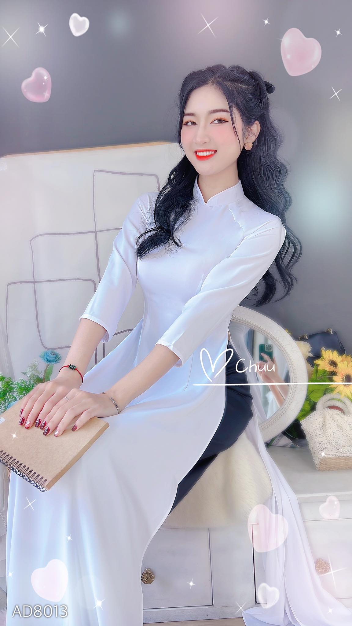 Áo dài lụa Ý truyền thống CHUU