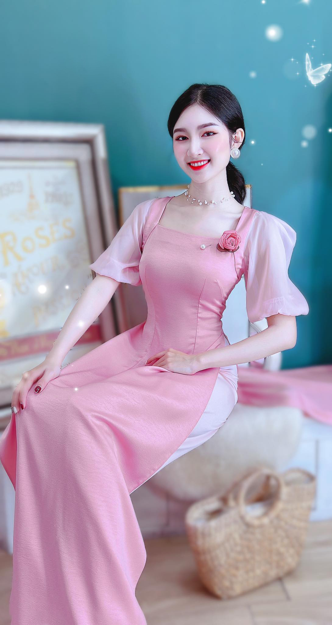 Áo dài cổ cách điệu