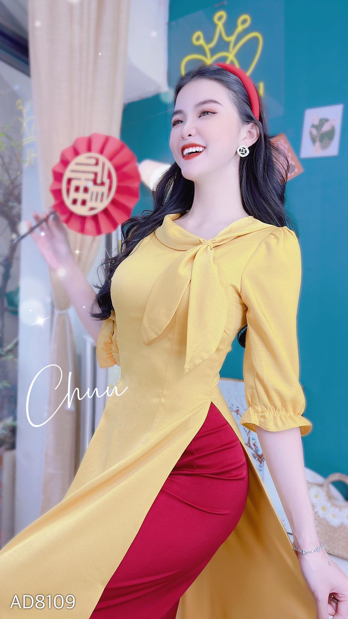 Áo dài cách tân tai thỏ CHUU