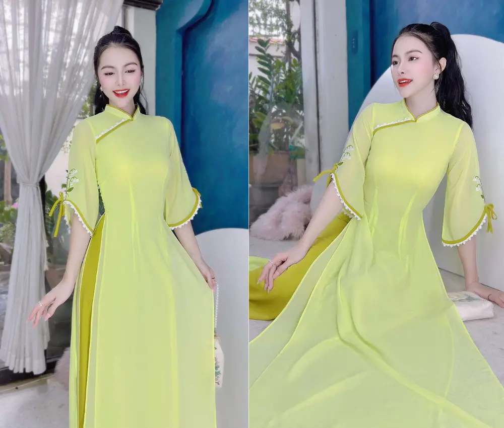 Áo dài cách tân giáo viên nữ