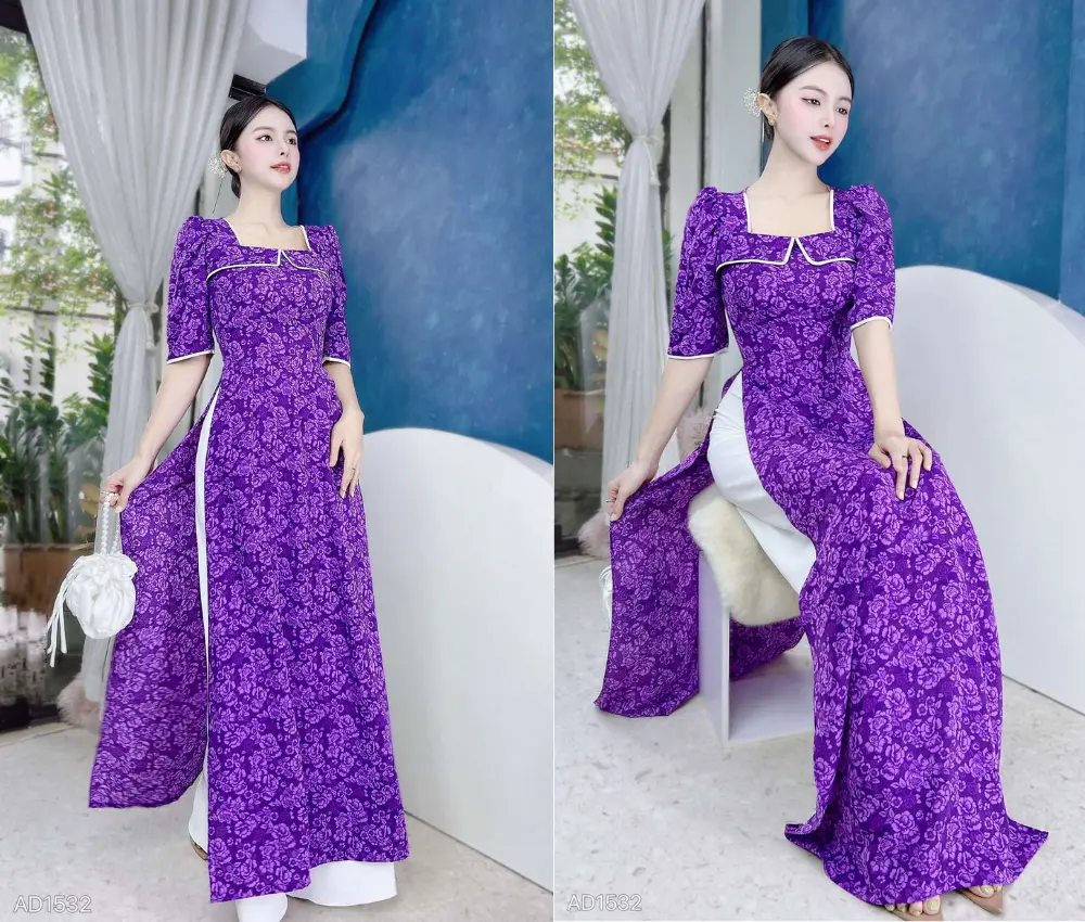 Áo dài cổ vuông