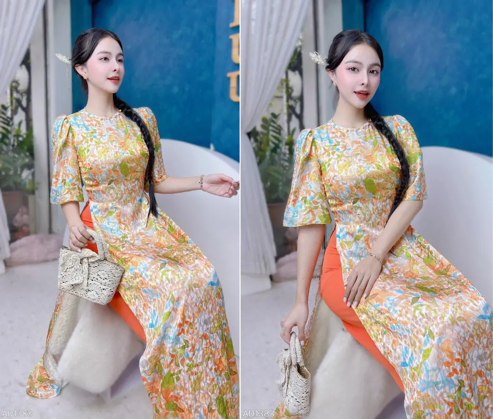 Áo dài gấm giáo viên