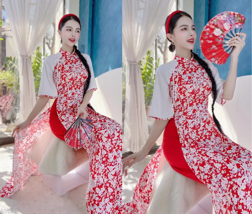 Áo dài gấm giáo viên