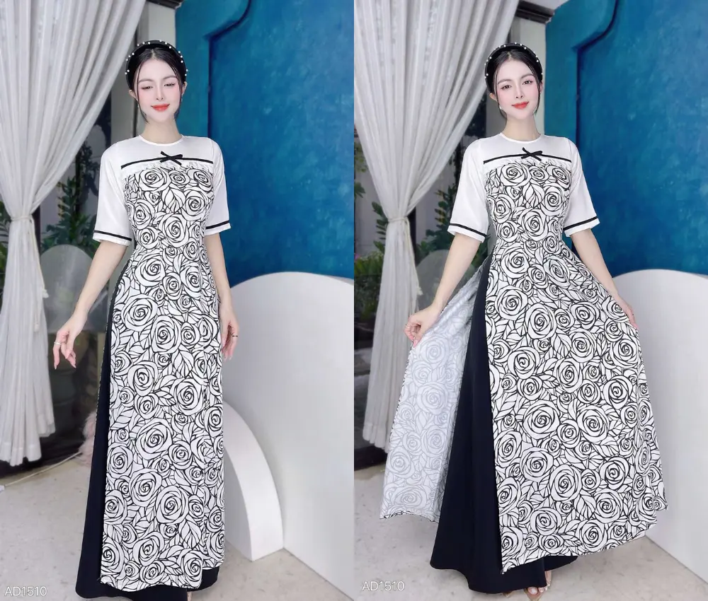 Áo dài gấm giáo viên