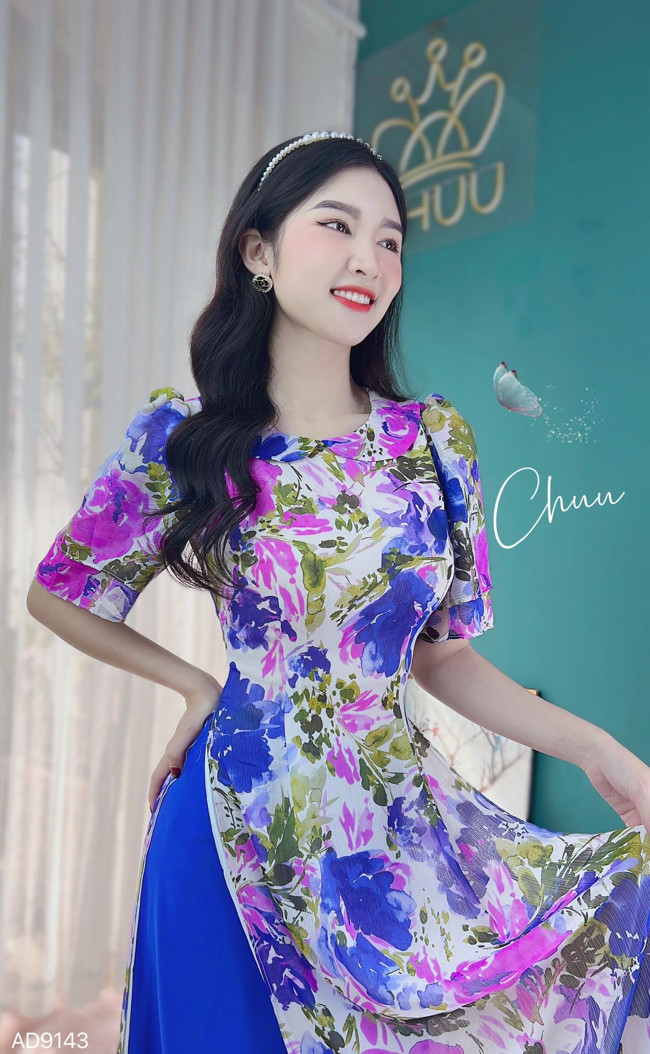 Áo Dài Cổ Sen 4 Tà CHUU