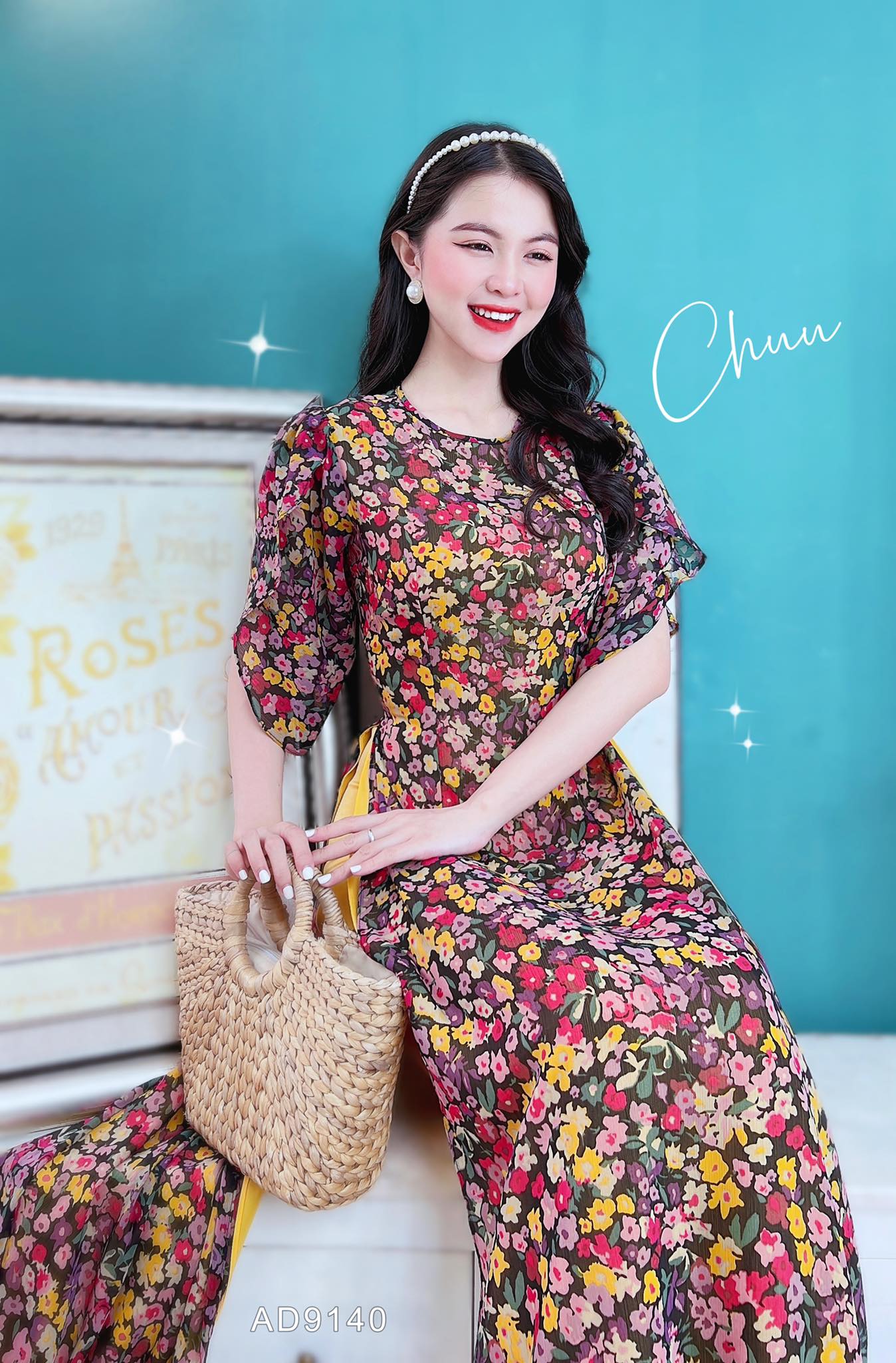 Áo Dài 4 Tà Tay Đắp CHUU