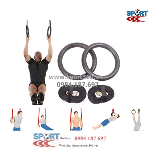 Vòng treo Gymnastic Rings có khóa điều chỉnh